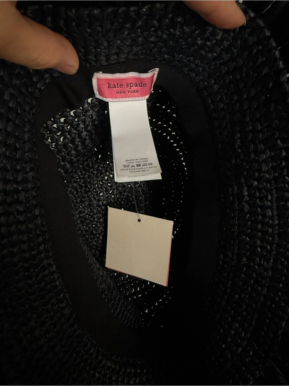 Kate Spade Frayed Raffia Straw Wide Brim Bucket Hat Women’s